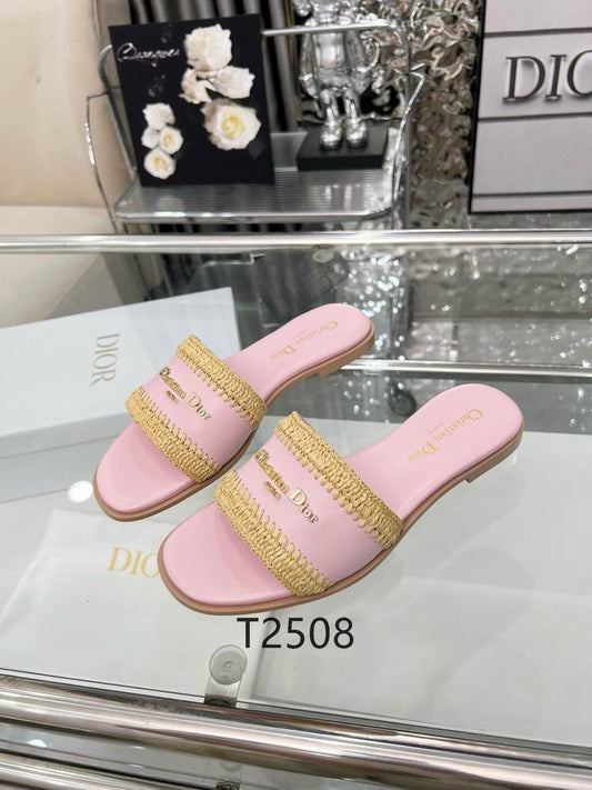 Blush Woven Detail Comfort Slides