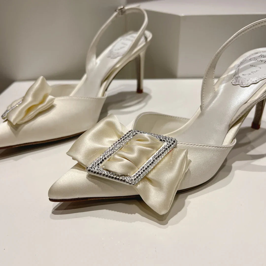 Silk Boww Crystal Heels