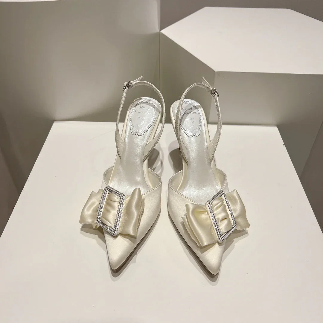 Silk Boww Crystal Heels