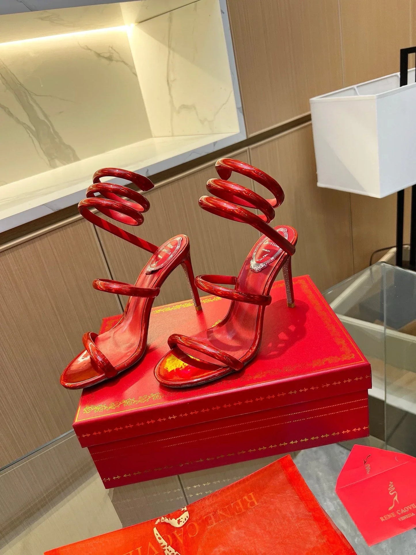 Velvet Snake Crystal Sandals